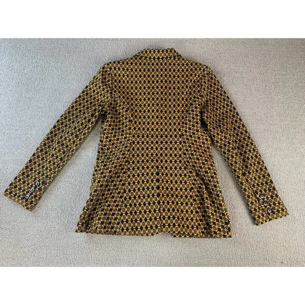 Cabi Standout Kensinggton Proper Blazer & Skirt Set Gold Navy Medallion Small
